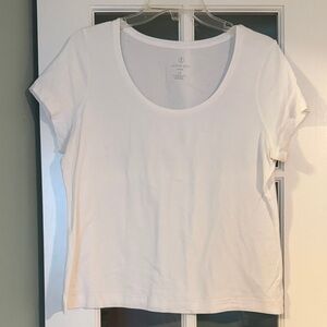 Lands' End Classic White Short Sleeve Tee